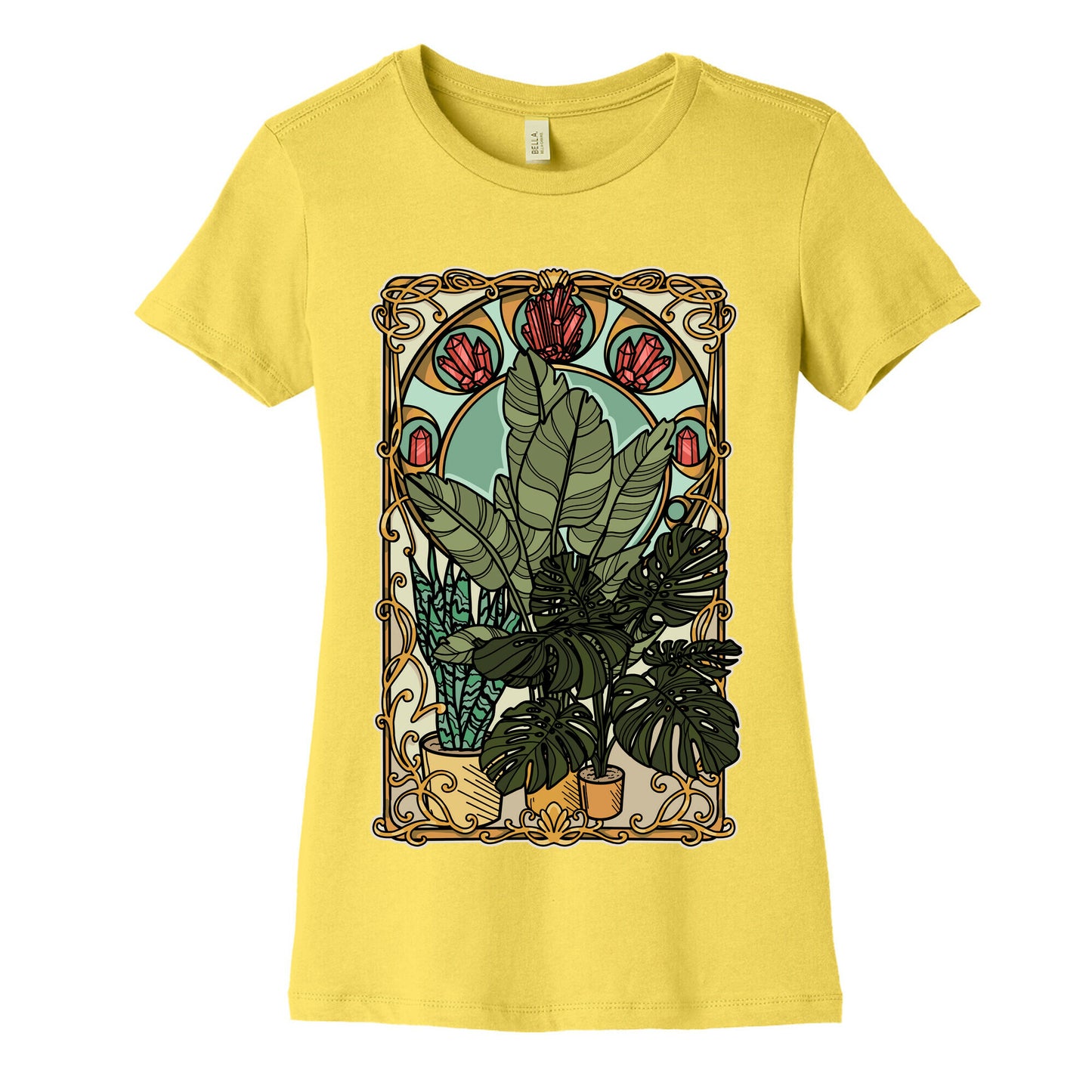 Art Nouveau House Plants Women's Cotton Tee