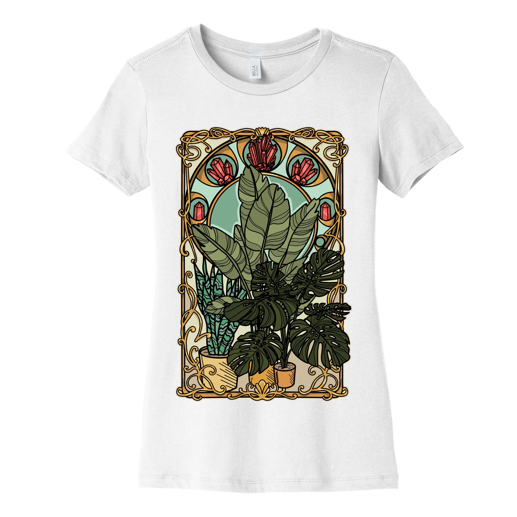 Art Nouveau House Plants Women's Cotton Tee