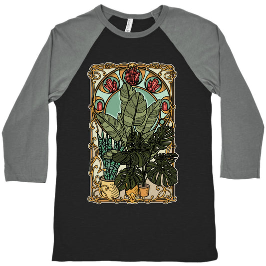 Art Nouveau House Plants Baseball Tee