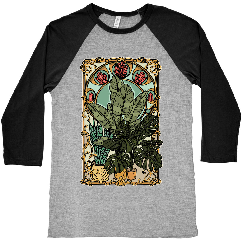 Art Nouveau House Plants Baseball Tee
