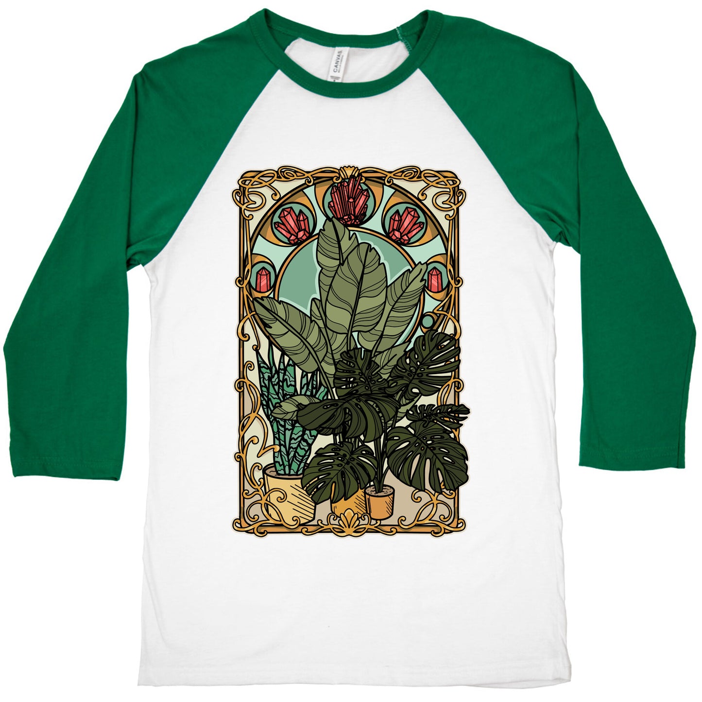 Art Nouveau House Plants Baseball Tee