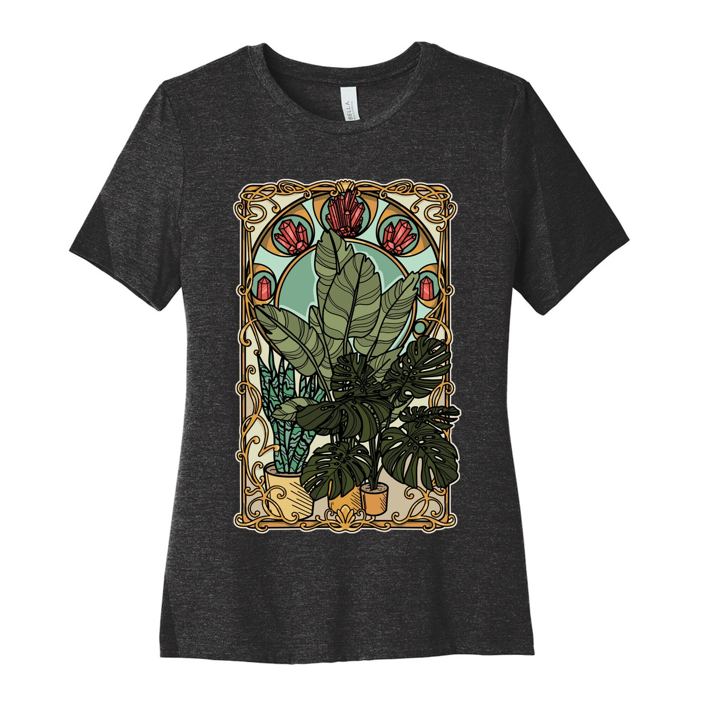 Art Nouveau House Plants Women's Cotton Tee