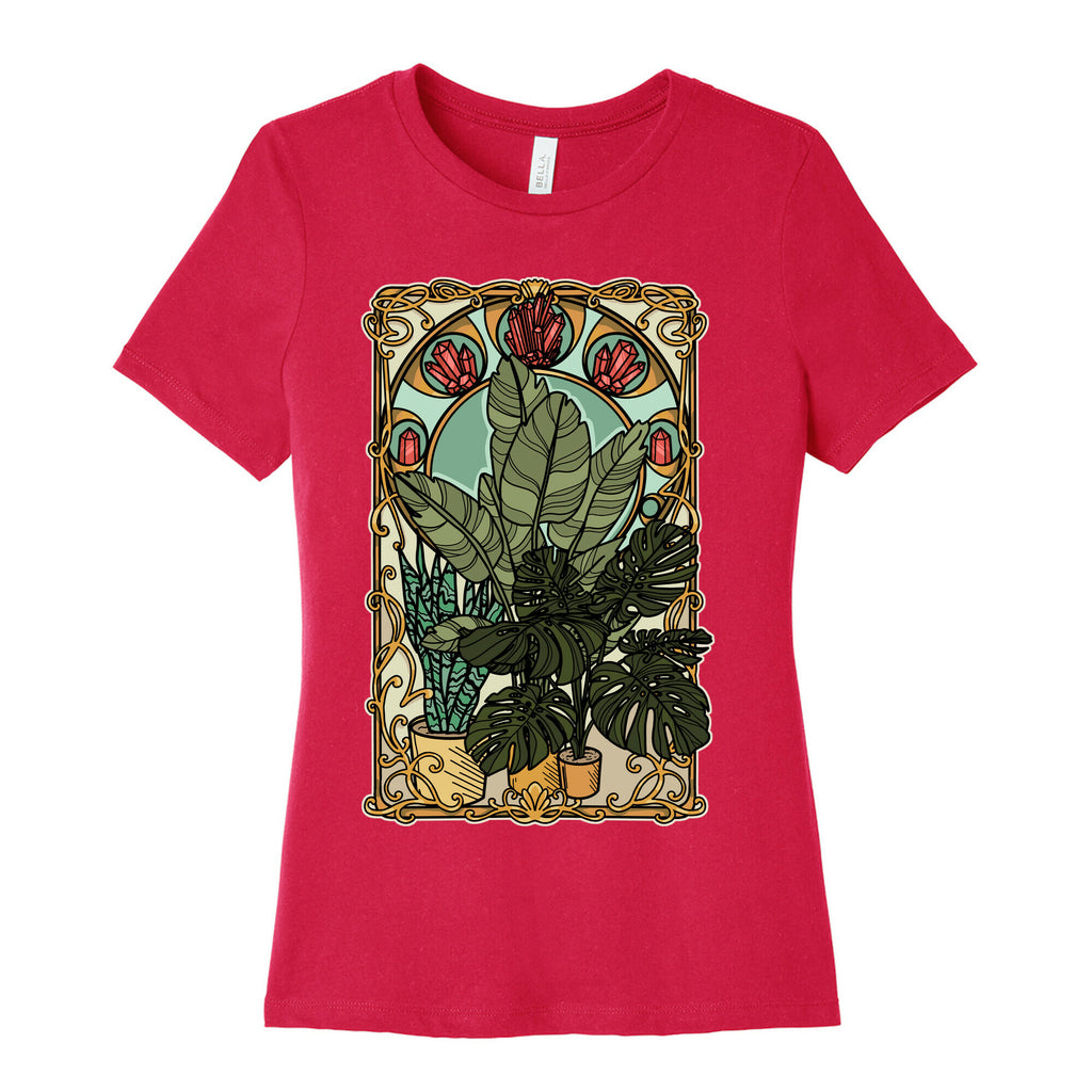 Art Nouveau House Plants Women's Cotton Tee