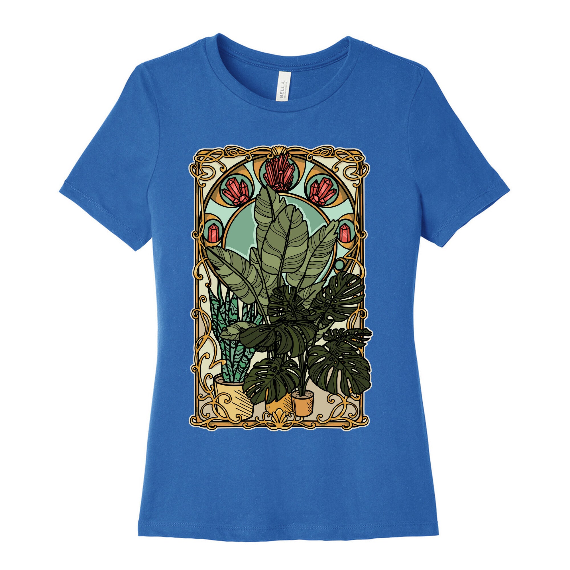 Art Nouveau House Plants Women's Cotton Tee