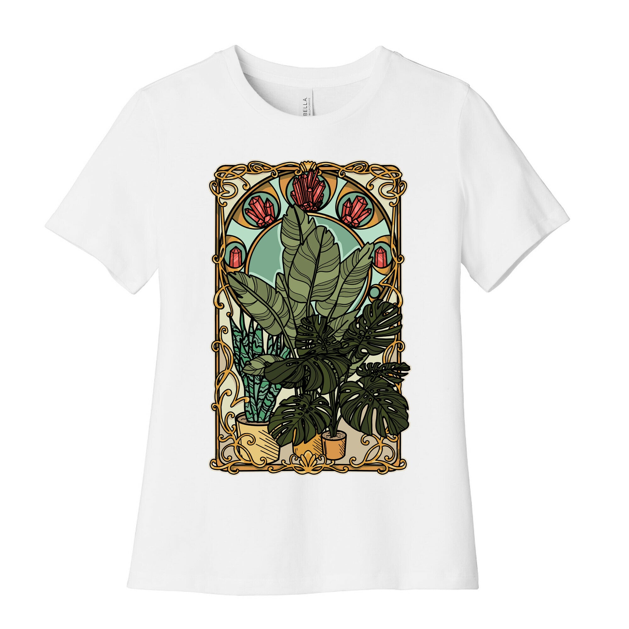 Art Nouveau House Plants Women's Cotton Tee