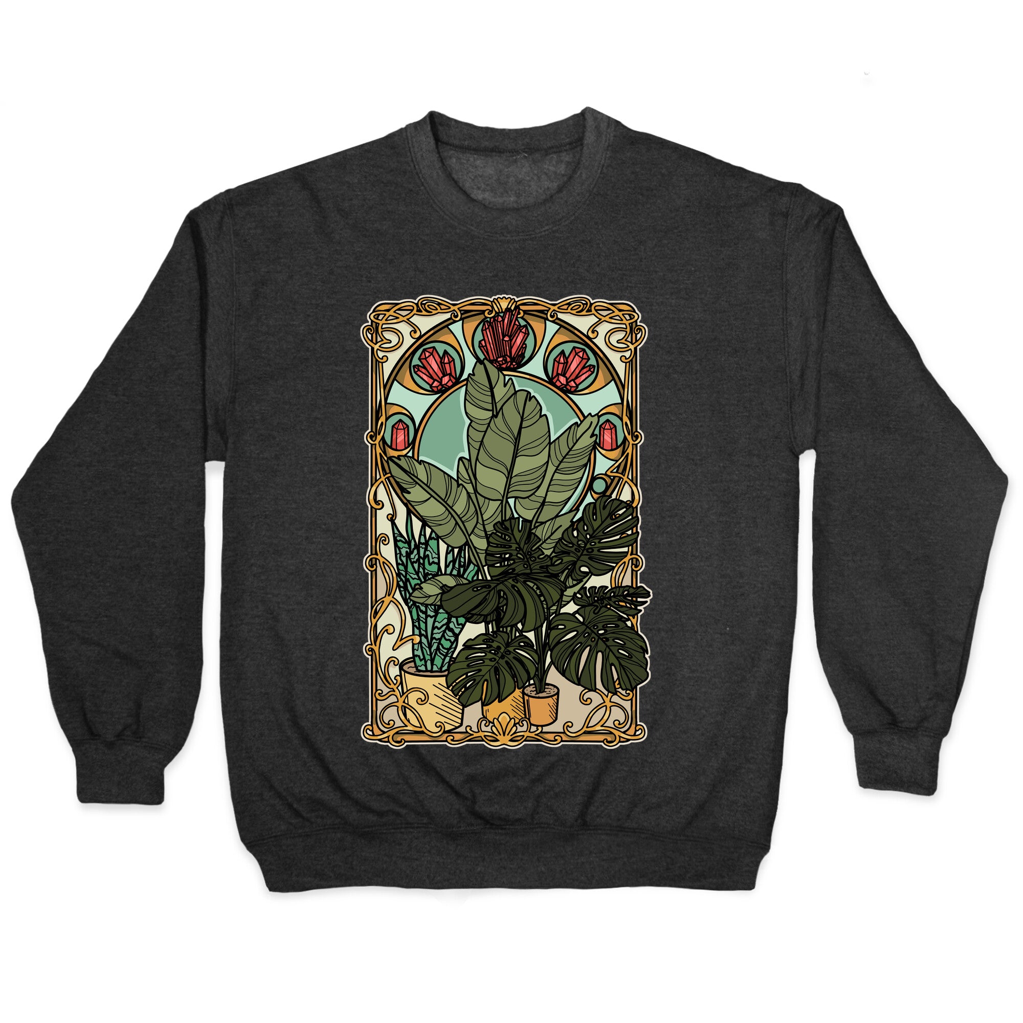 Art Nouveau House Plants Crewneck Sweatshirt