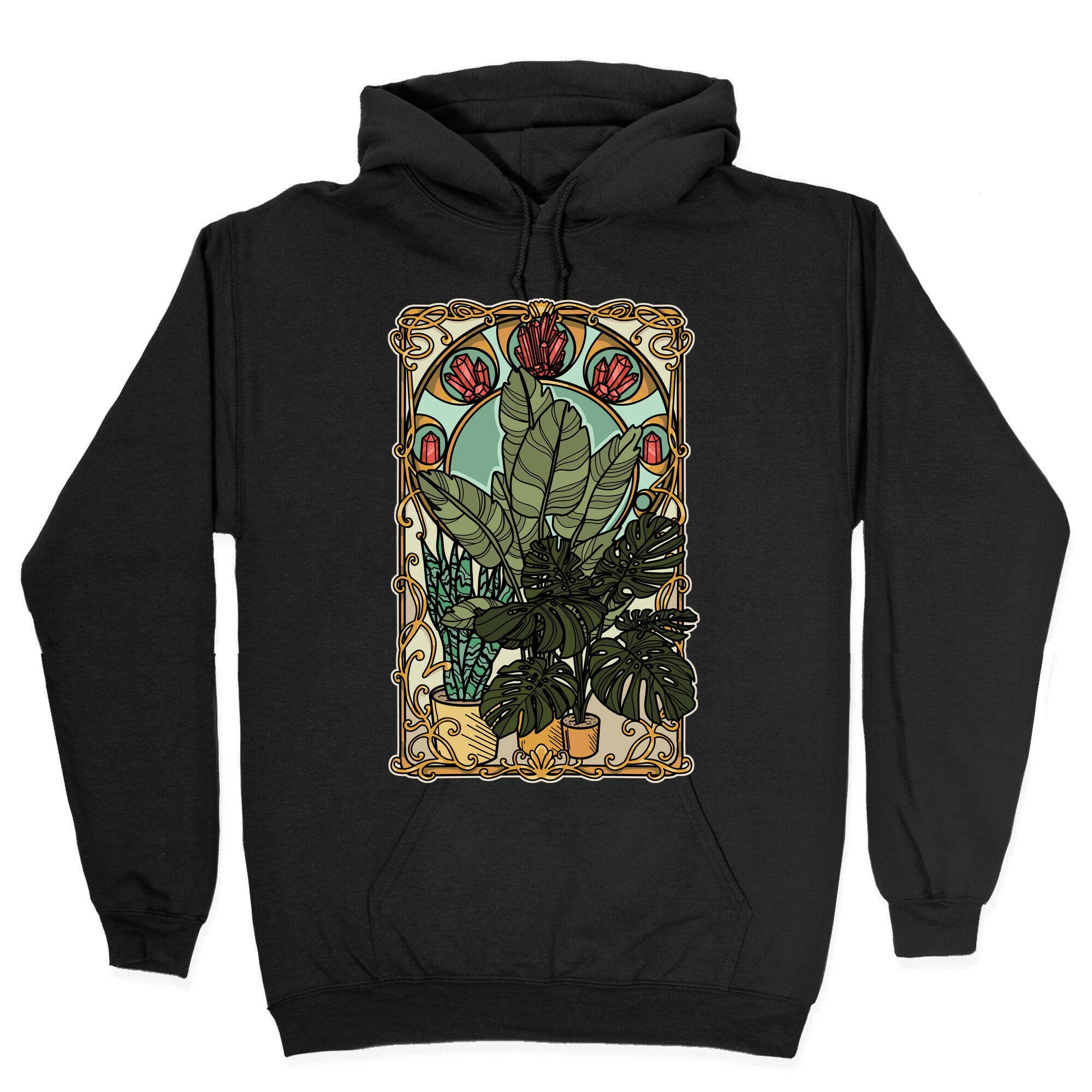 Art Nouveau House Plants Hoodie
