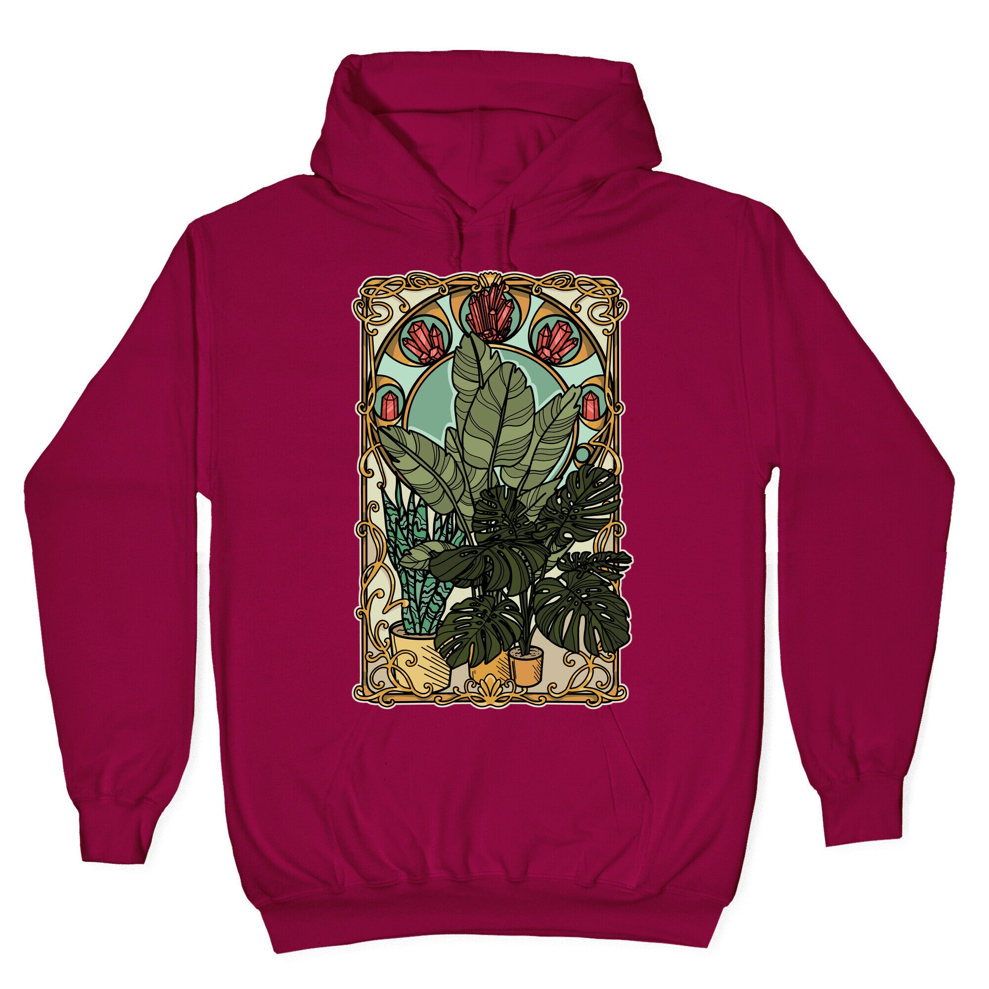Art Nouveau House Plants Hoodie