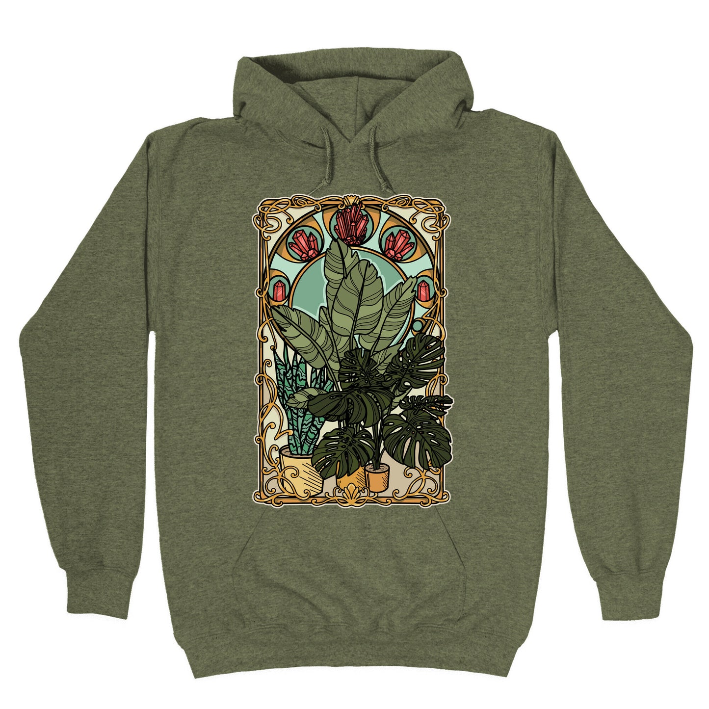 Art Nouveau House Plants Hoodie