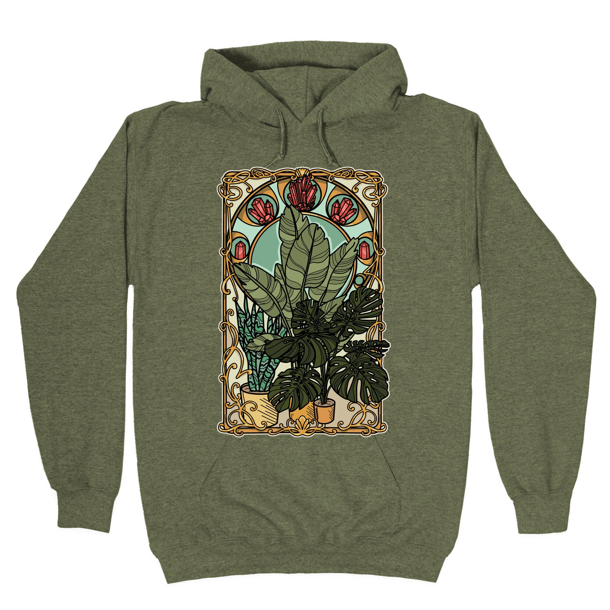 Art Nouveau House Plants Hoodie