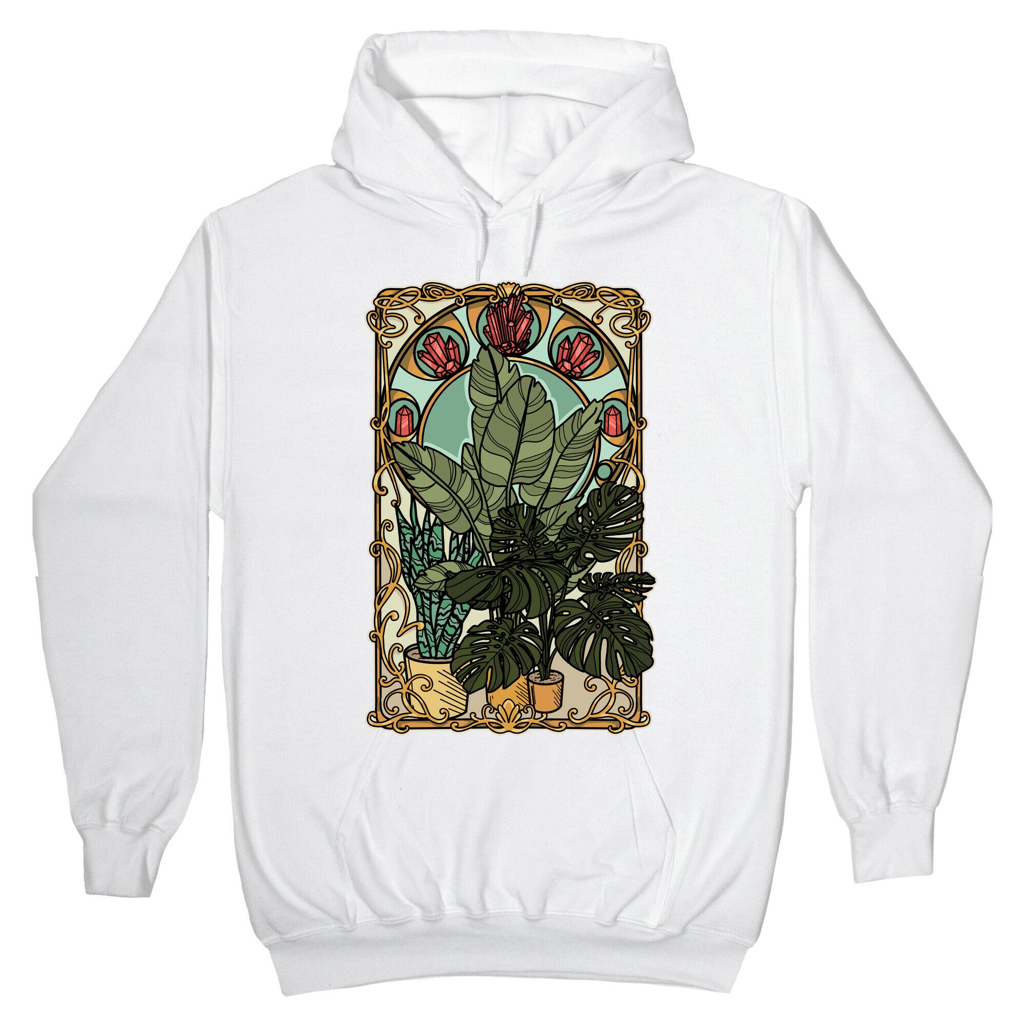 Art Nouveau House Plants Hoodie