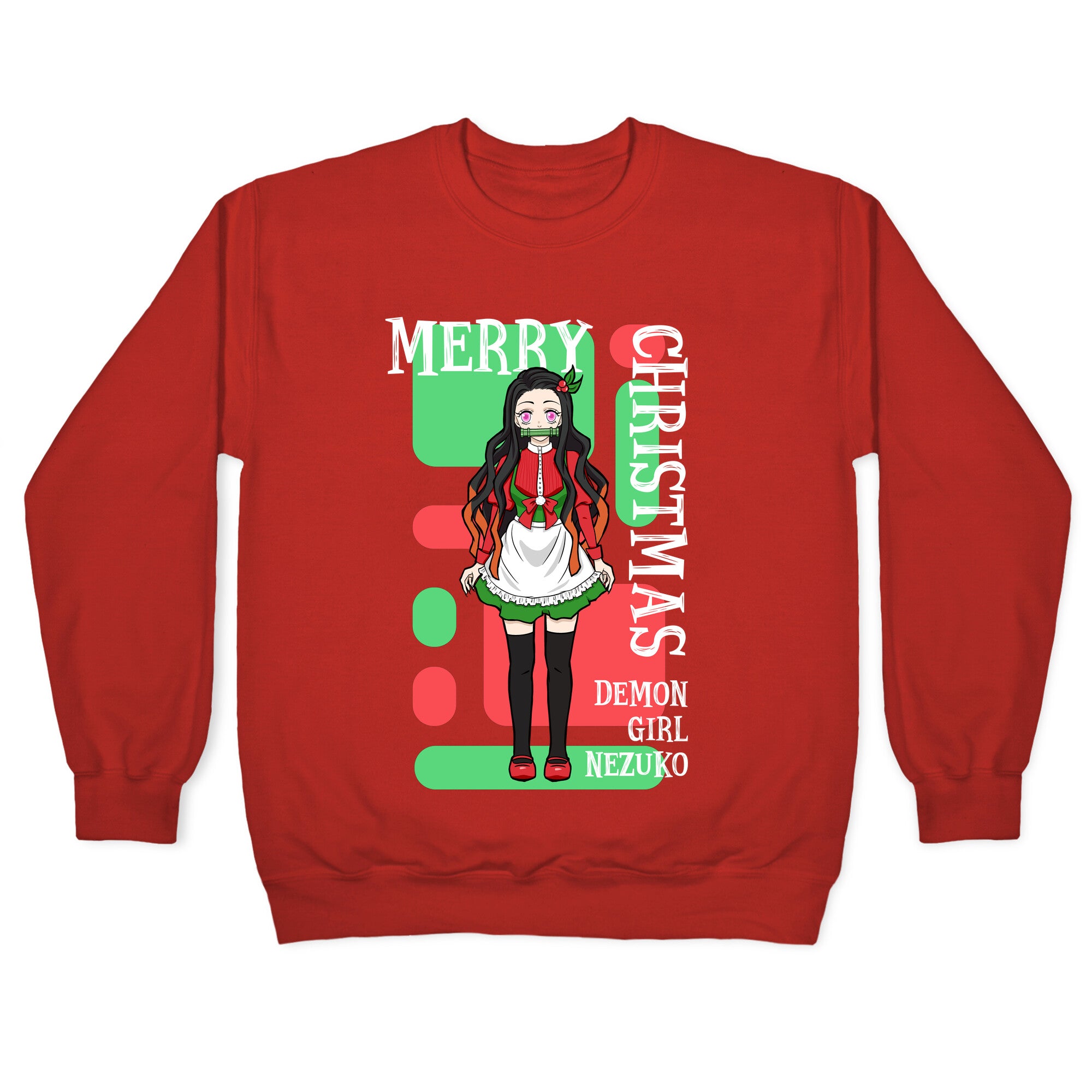 Merry Christmas Demon Girl Nezuko Crewneck Sweatshirt
