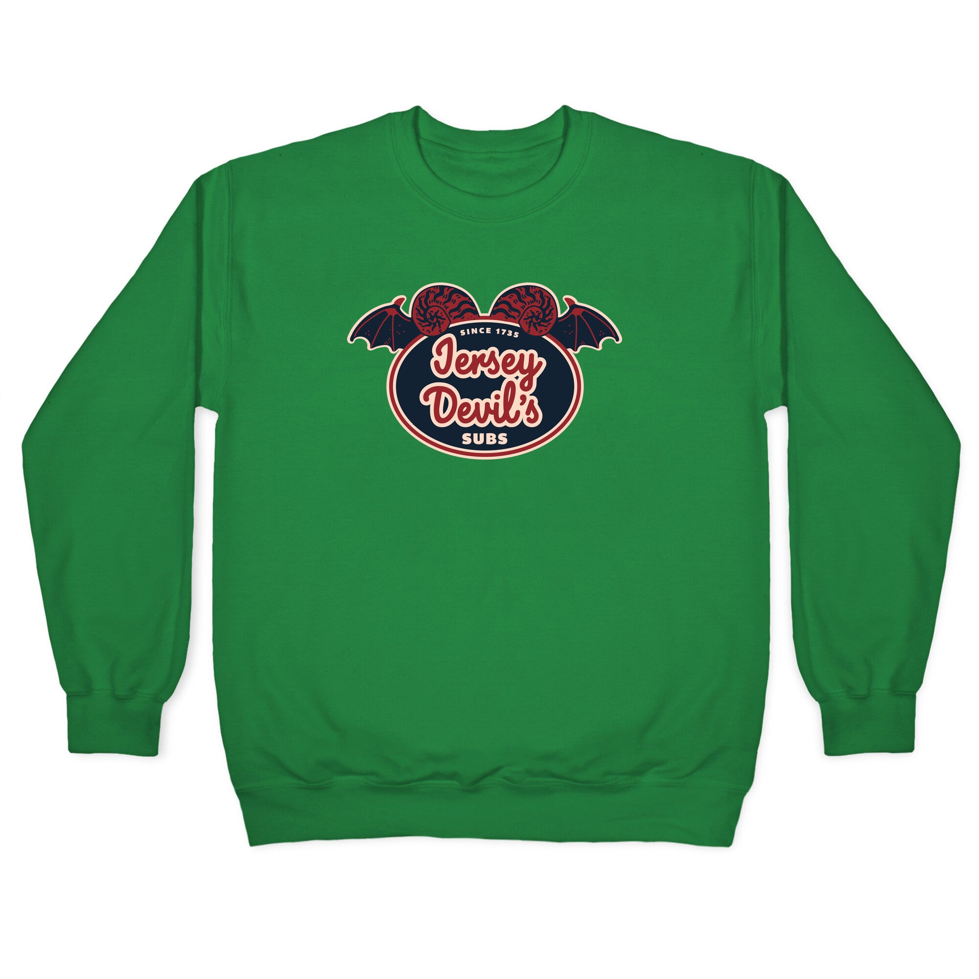Jersey Devil Subs Logo Parody Crewneck Sweatshirt