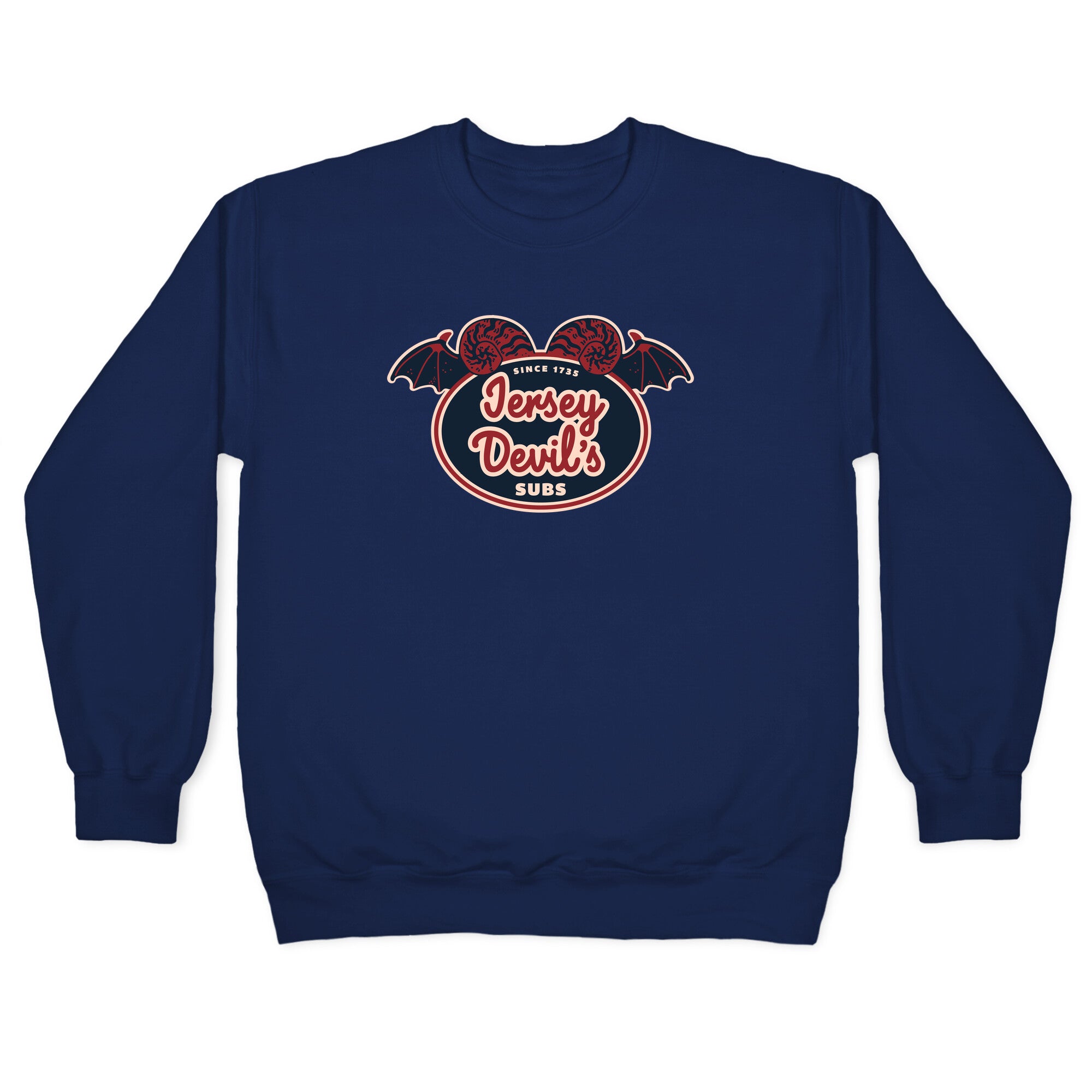 Jersey Devil Subs Logo Parody Crewneck Sweatshirt
