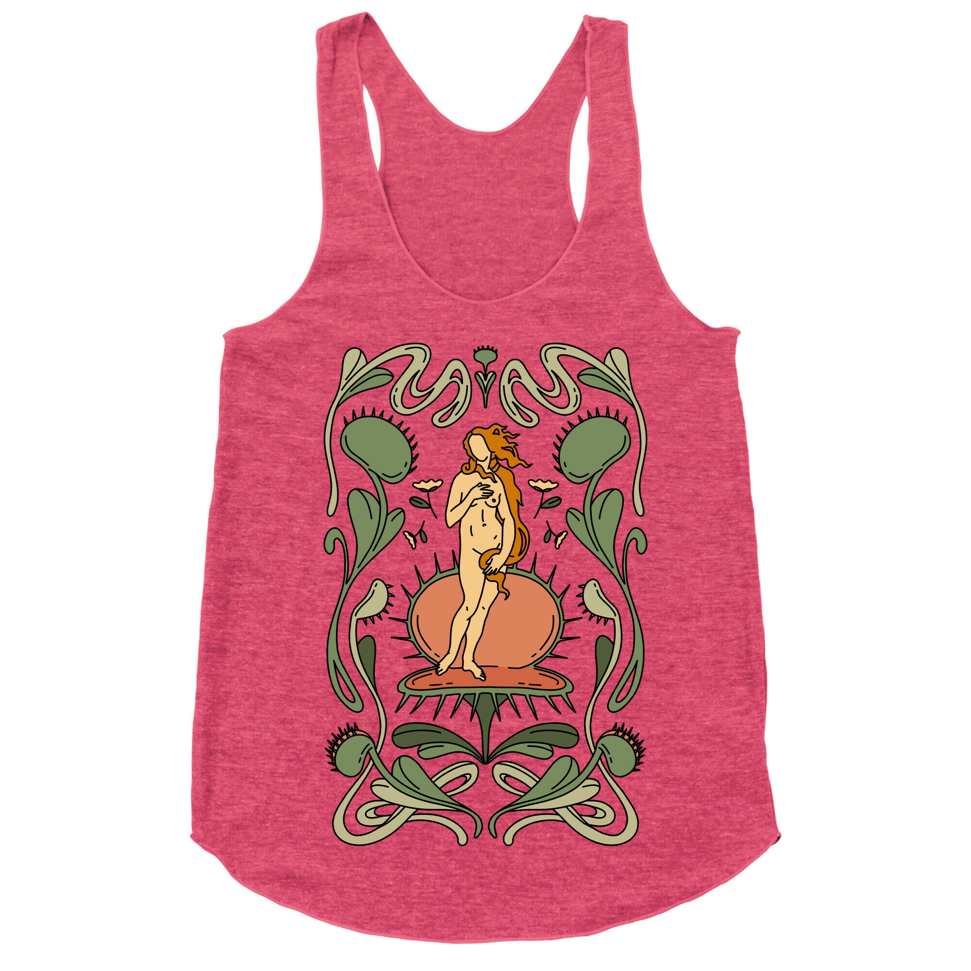 The Birth of Venus Fly Trap Racerback Tank