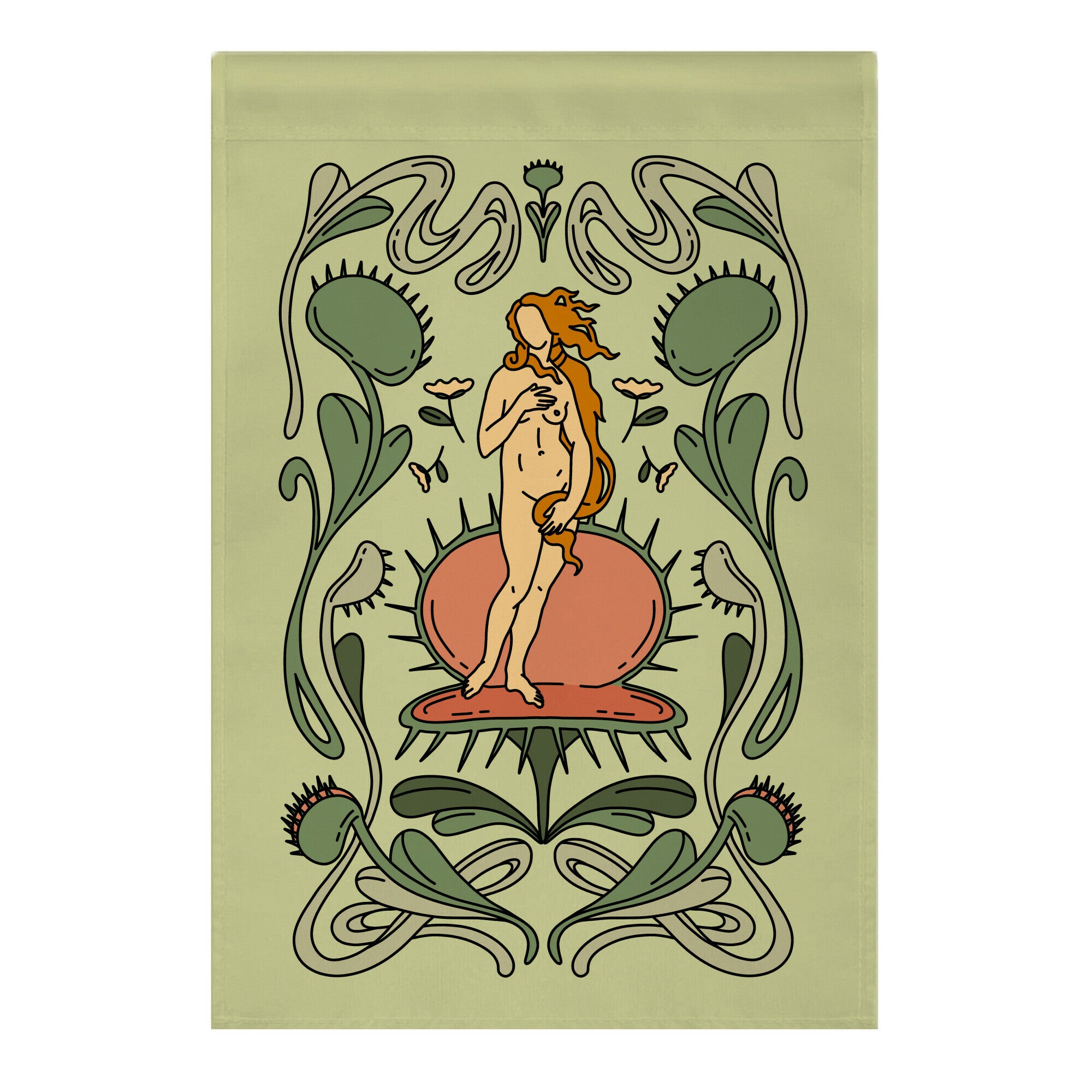 The Birth of Venus Fly Trap Garden Flag