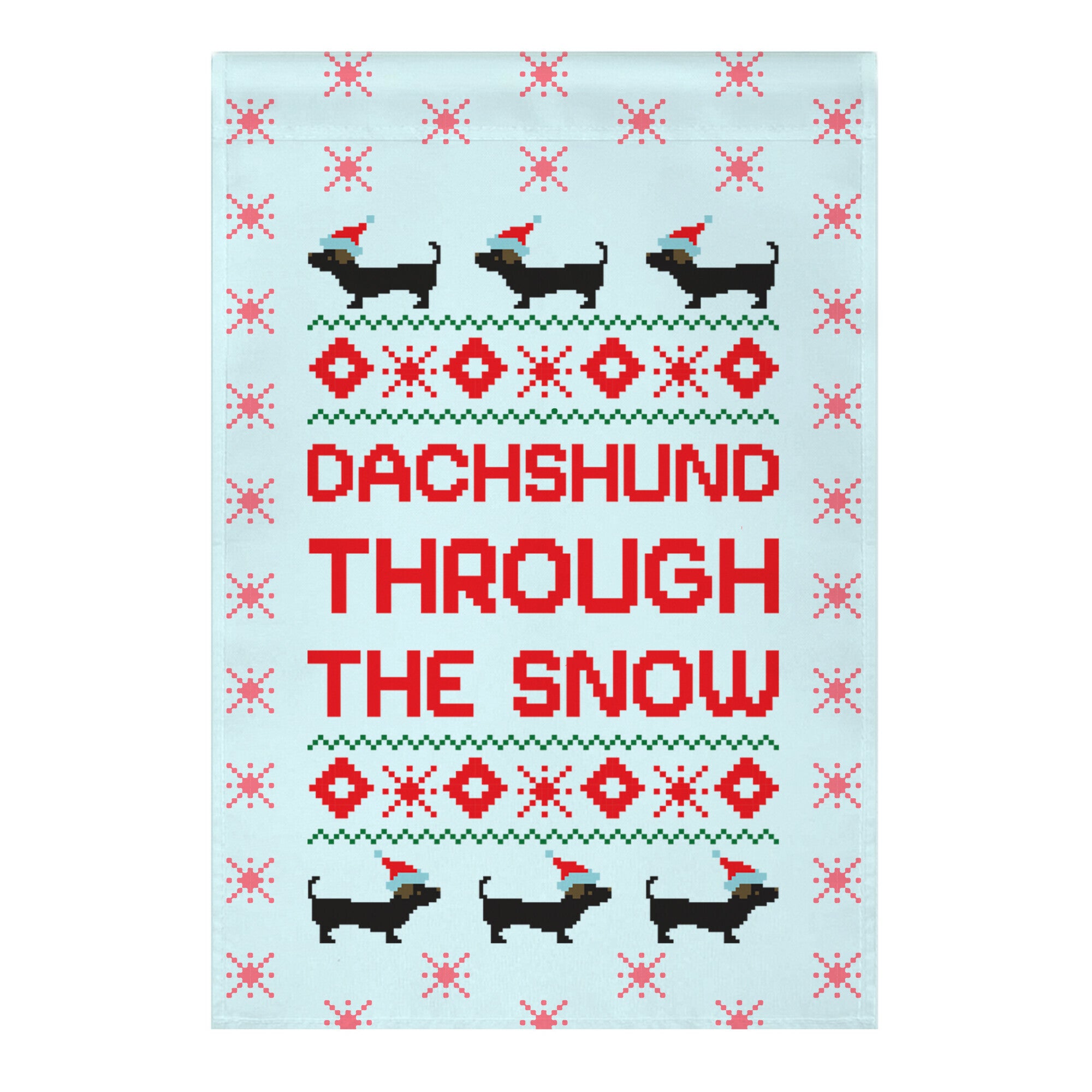 Dachshund Through The Snow Garden Flag