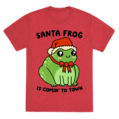 Santa Frog Is Comin' To Town Unisex Triblend Tee