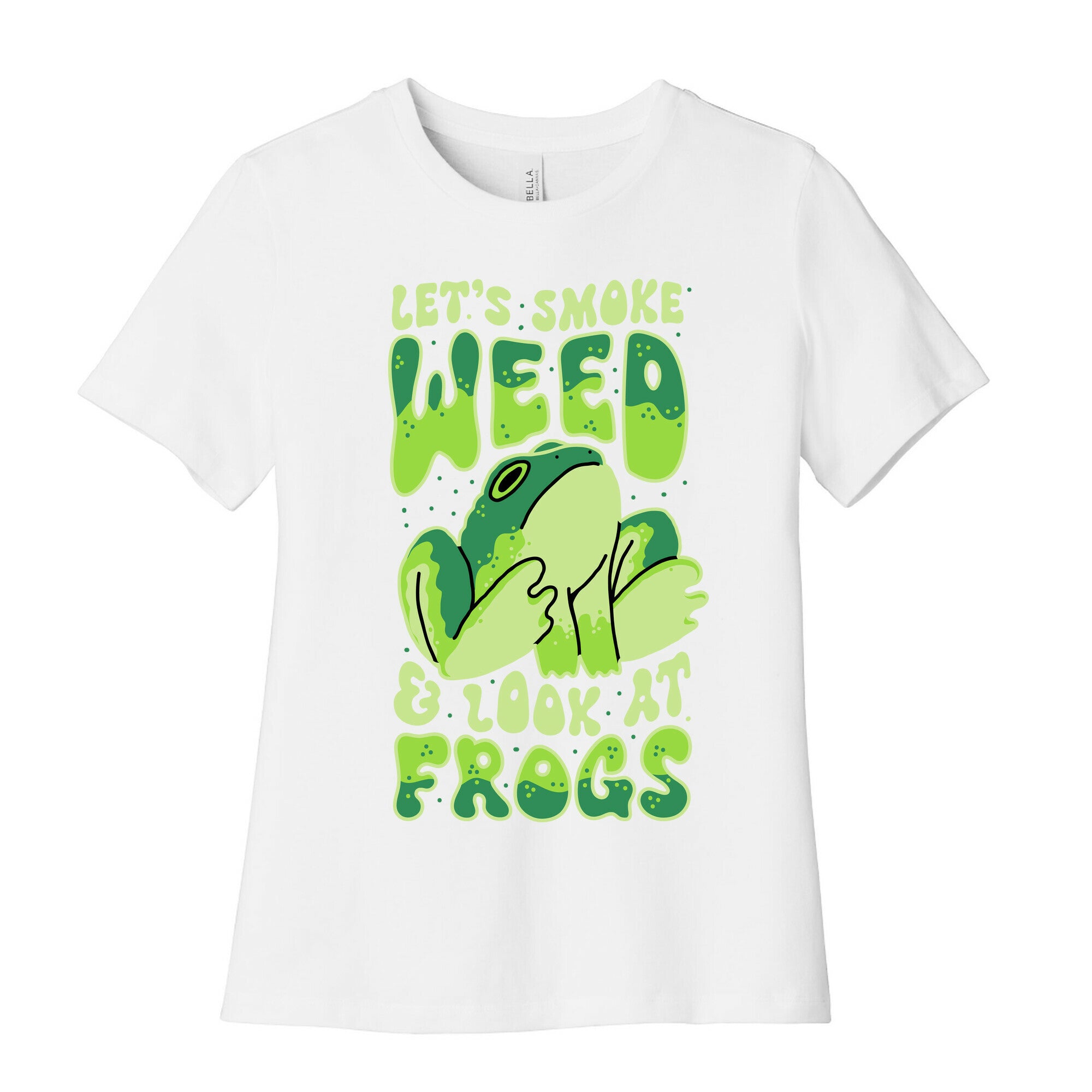 Let's Smoke Weed & Look At Frogs Women's Cotton Tee
