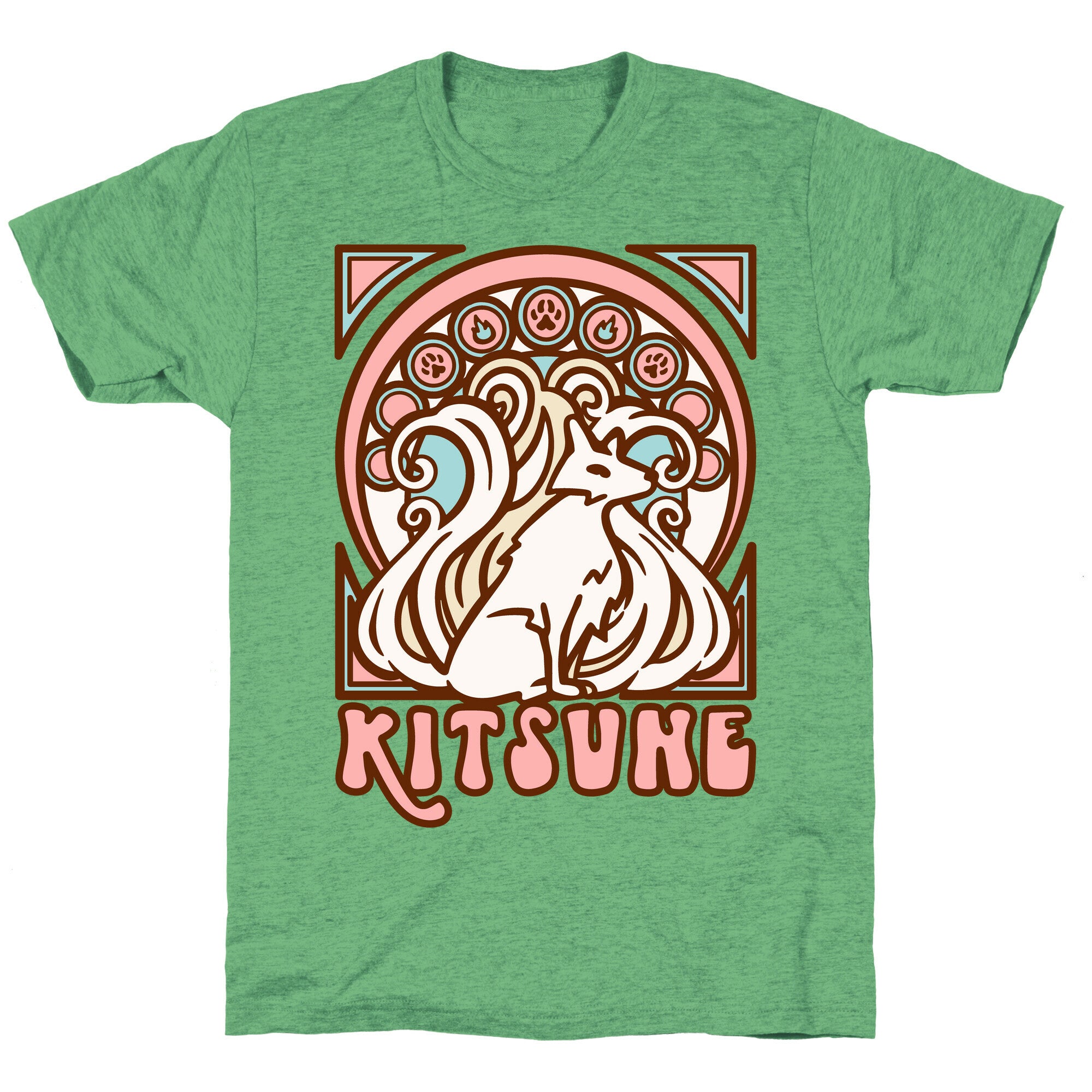 Art Nouveau Kitsune Unisex Triblend Tee