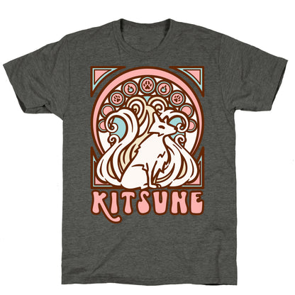 Art Nouveau Kitsune Unisex Triblend Tee