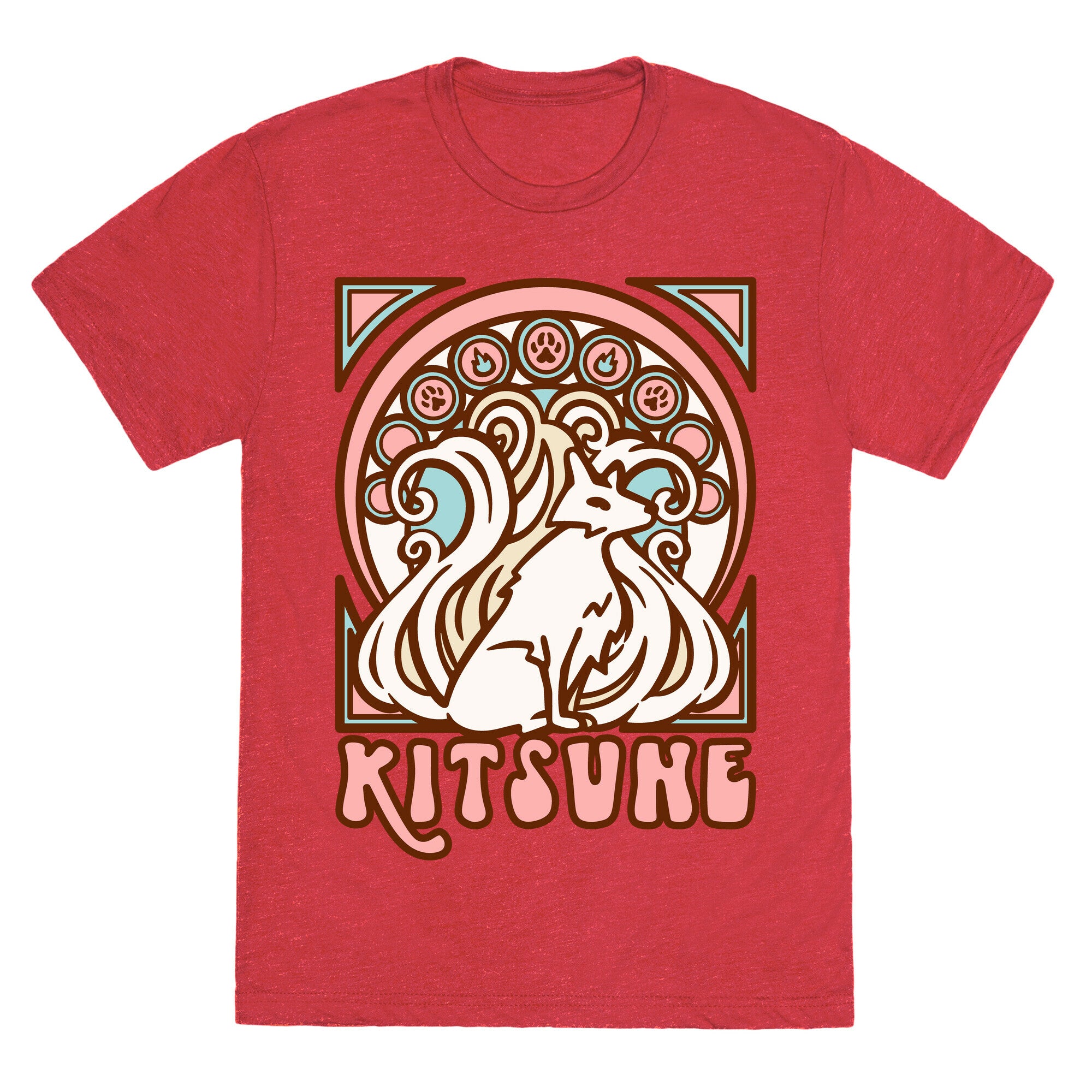 Art Nouveau Kitsune Unisex Triblend Tee