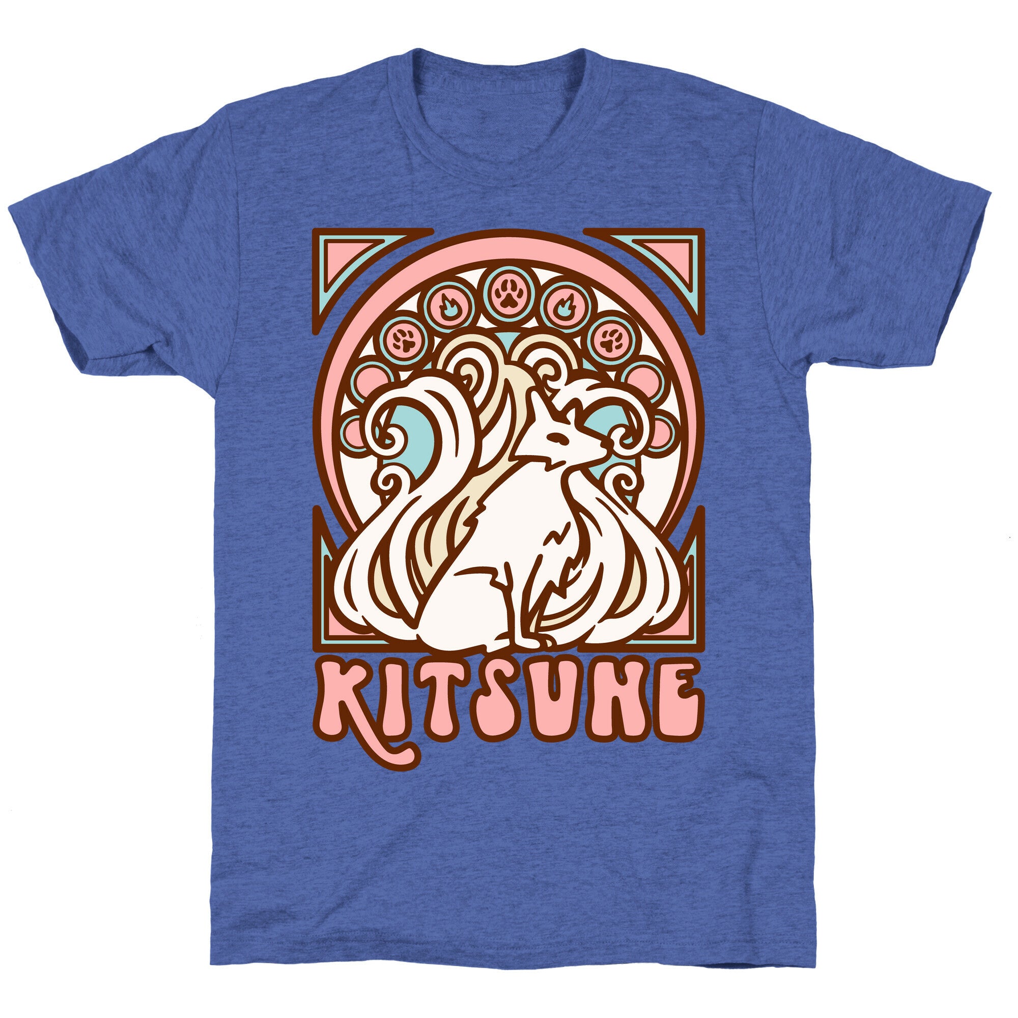Art Nouveau Kitsune Unisex Triblend Tee