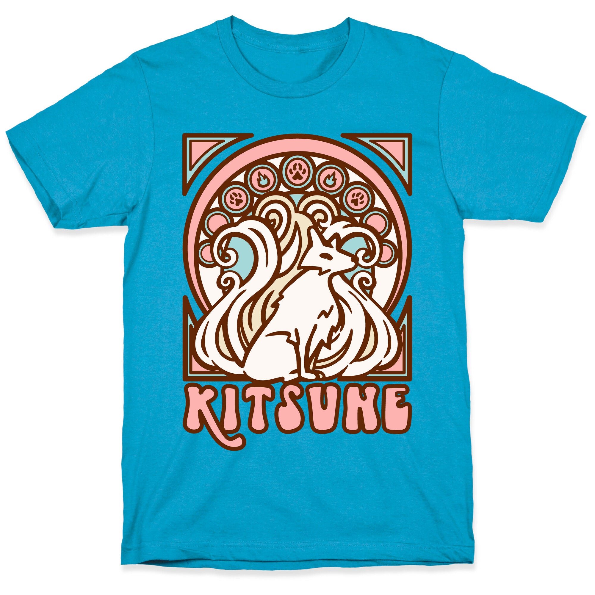 Art Nouveau Kitsune Unisex Triblend Tee