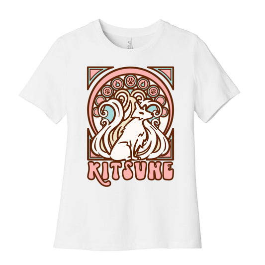Art Nouveau Kitsune Women's Cotton Tee
