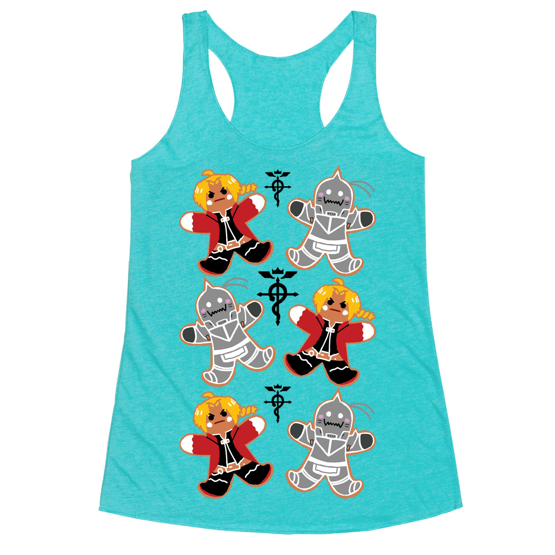 Fullmetal Alchemist Gingerbread Men Racerback Tank