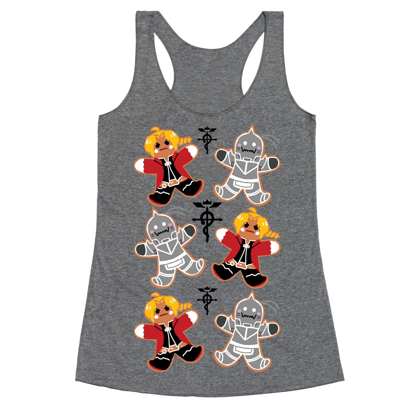 Fullmetal Alchemist Gingerbread Men Racerback Tank