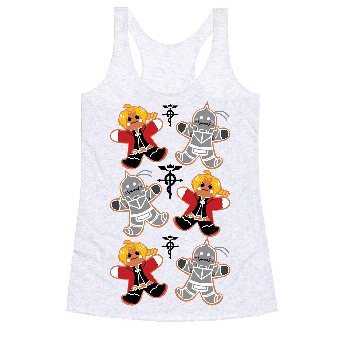 Fullmetal Alchemist Gingerbread Men Racerback Tank