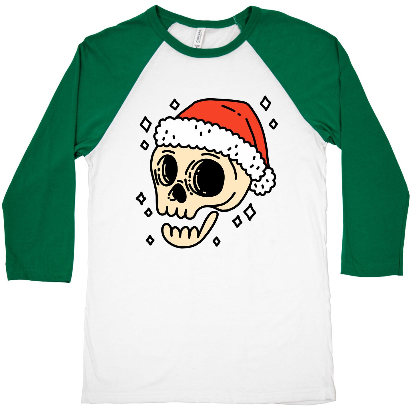 Santa Skull Baseball Tee