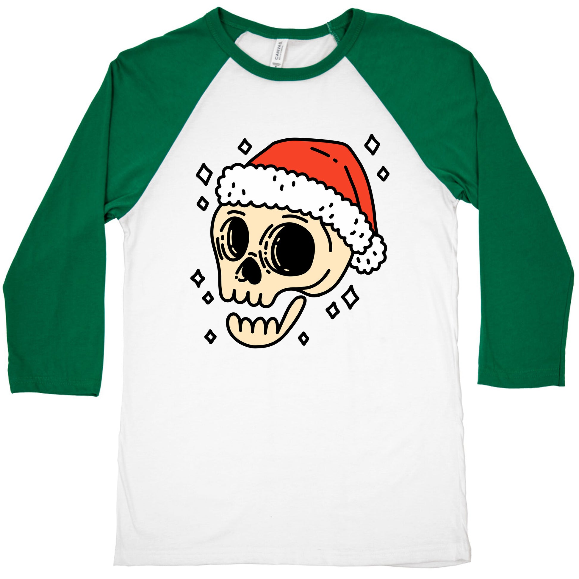 Santa Skull Baseball Tee