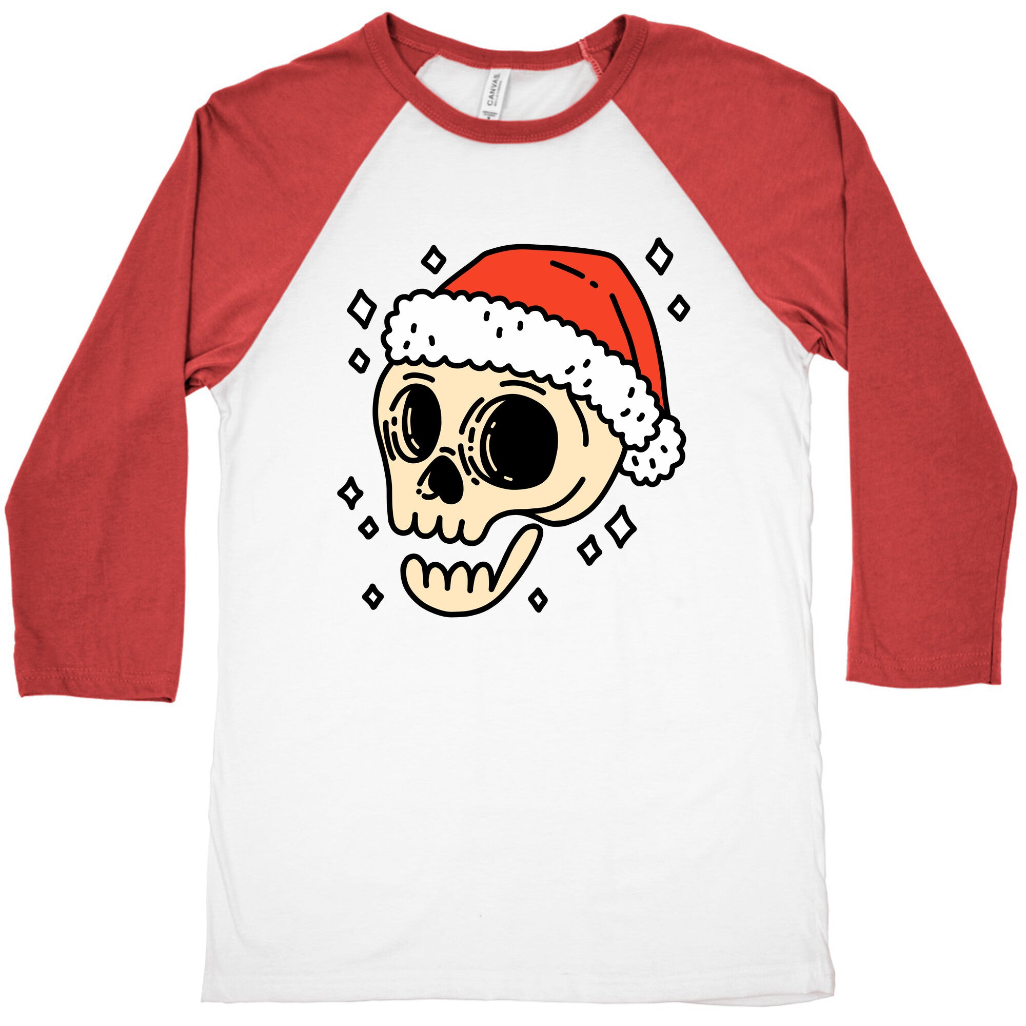 Santa Skull Baseball Tee