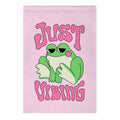 Just Vibing Groovy Frog Garden Flag