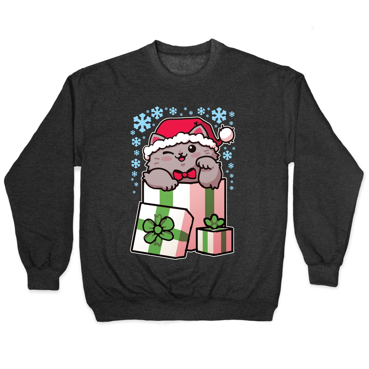 Cute Christmas Cat Crewneck Sweatshirt