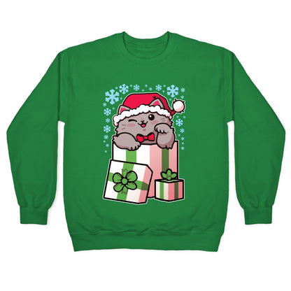 Cute Christmas Cat Crewneck Sweatshirt