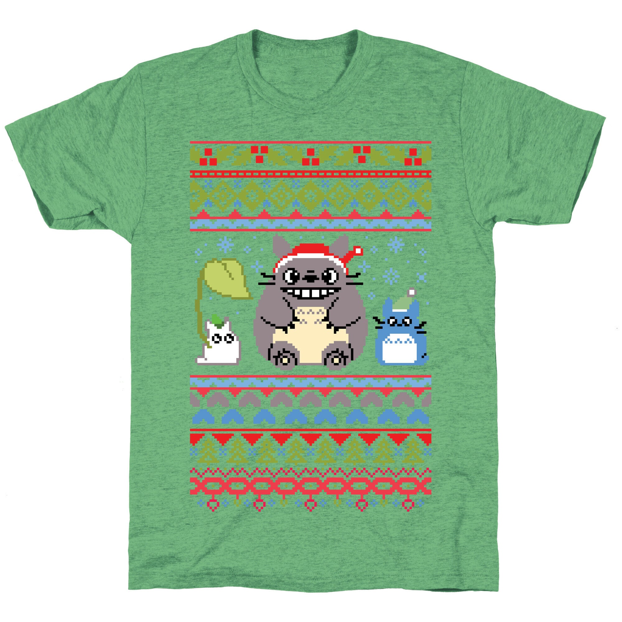 Totoro Ugly Christmas Sweater Unisex Triblend Tee