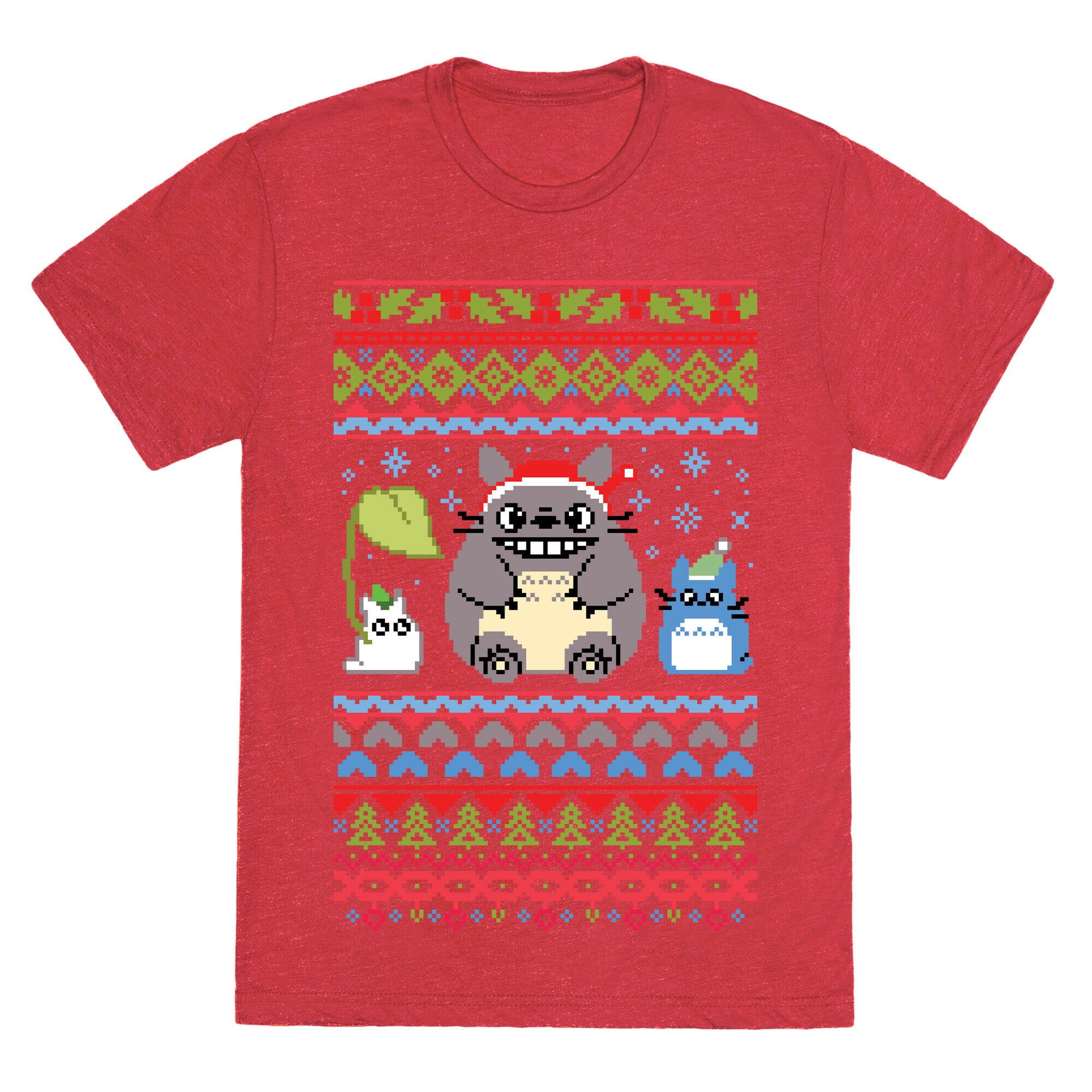 Totoro Ugly Christmas Sweater Unisex Triblend Tee
