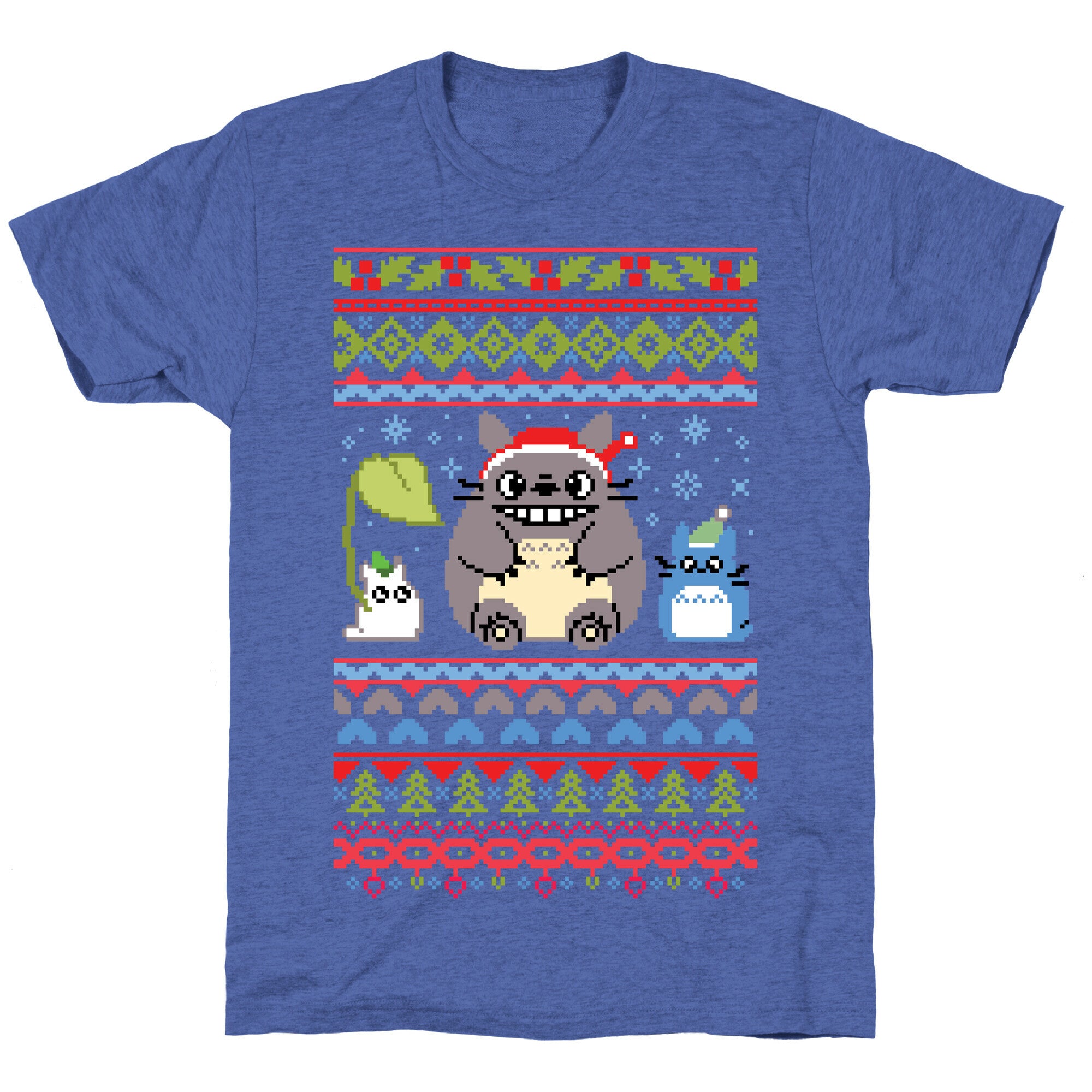 Totoro Ugly Christmas Sweater Unisex Triblend Tee