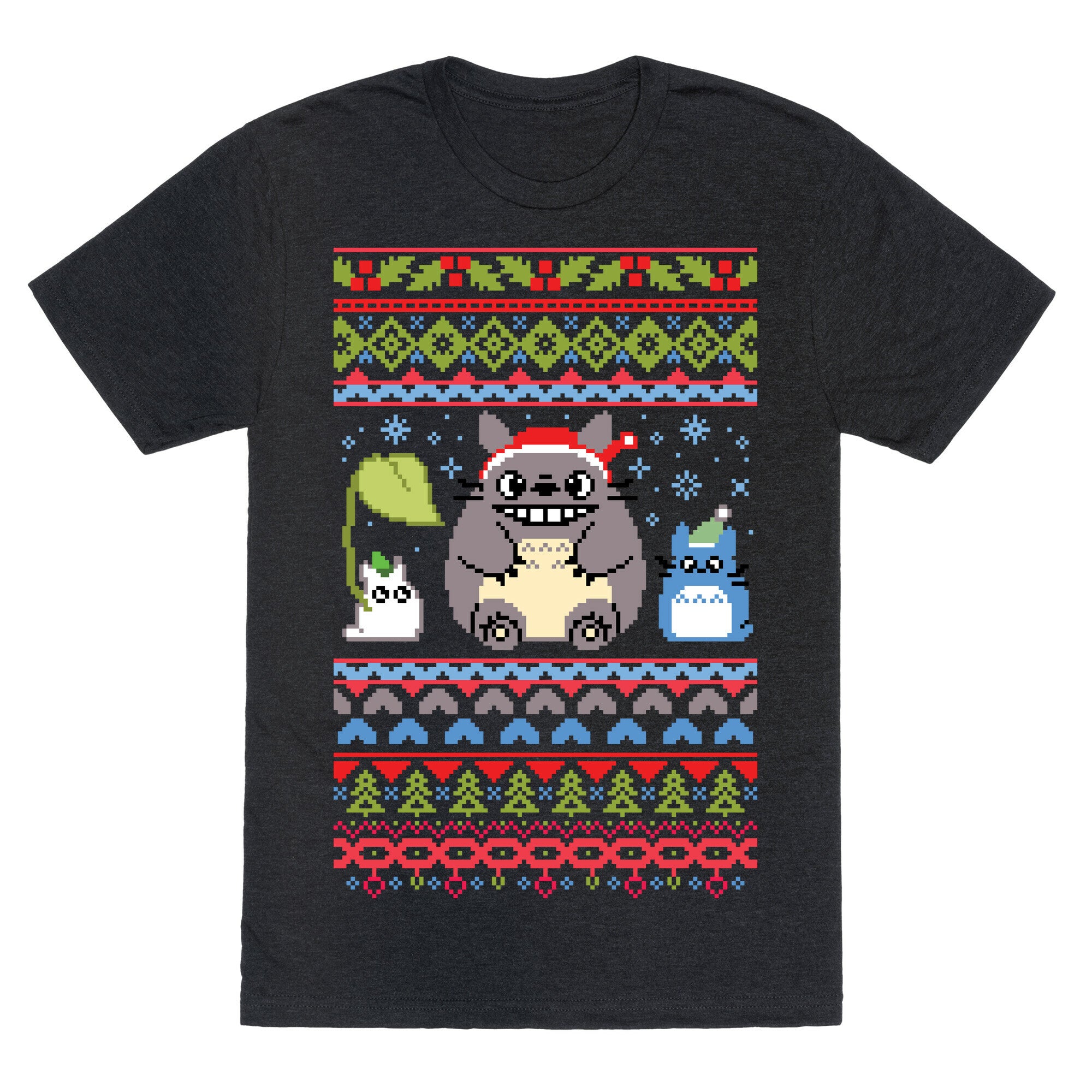 Totoro Ugly Christmas Sweater Unisex Triblend Tee
