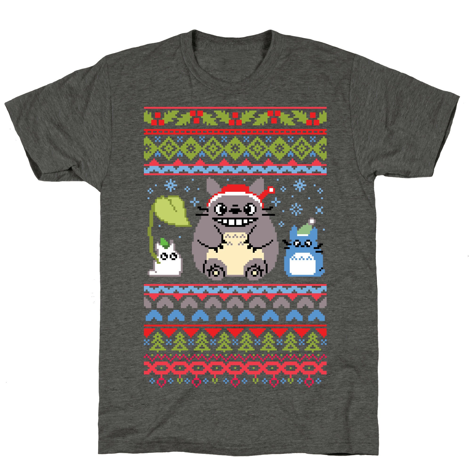 Totoro Ugly Christmas Sweater Unisex Triblend Tee