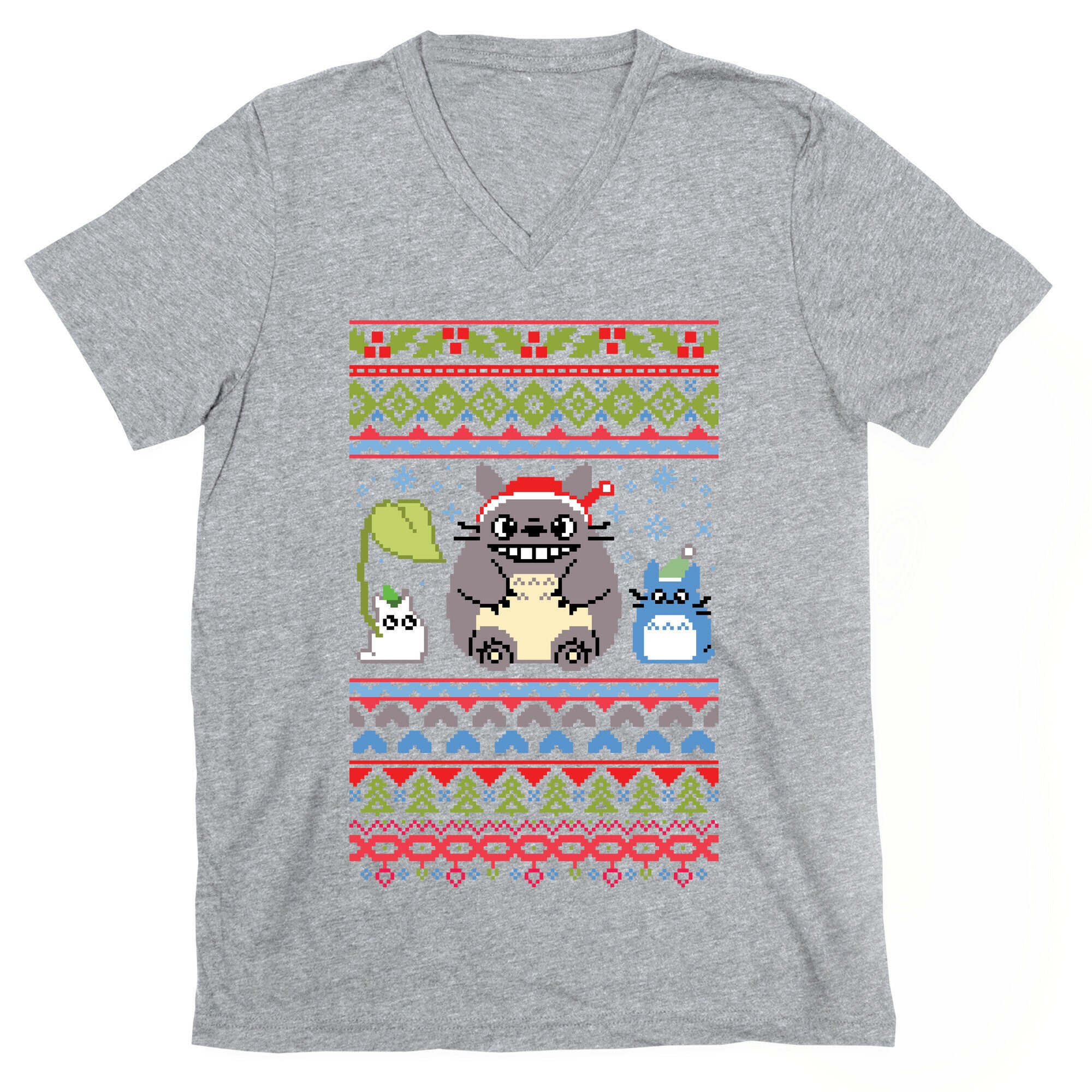 Totoro Ugly Christmas Sweater V-Neck