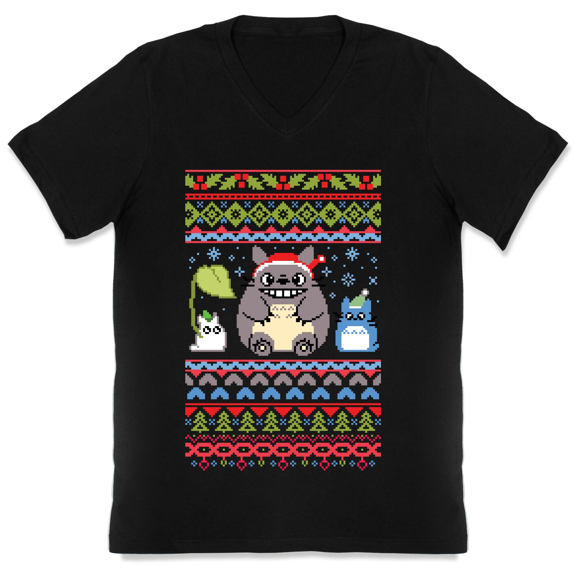 Totoro Ugly Christmas Sweater V-Neck