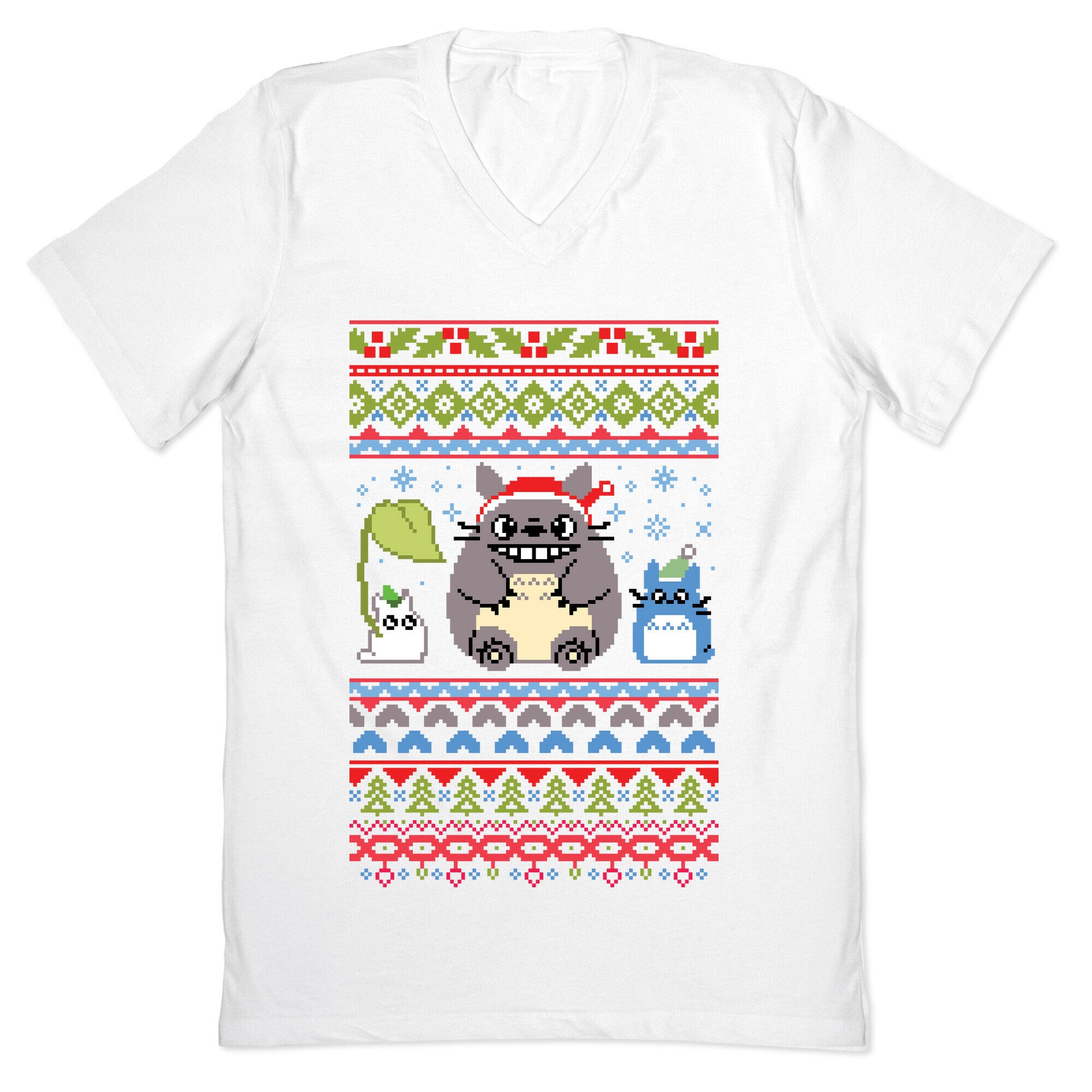 Totoro Ugly Christmas Sweater V-Neck