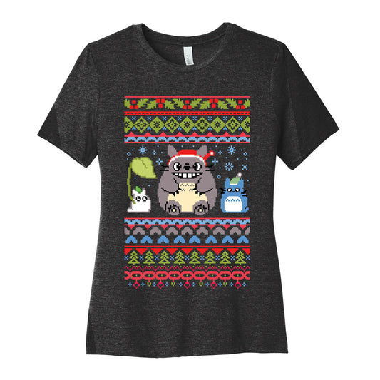 Totoro Ugly Christmas Sweater Women's Cotton Tee