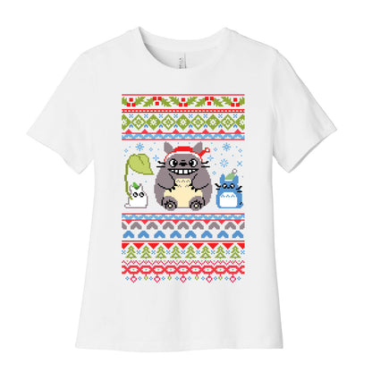Totoro Ugly Christmas Sweater Women's Cotton Tee
