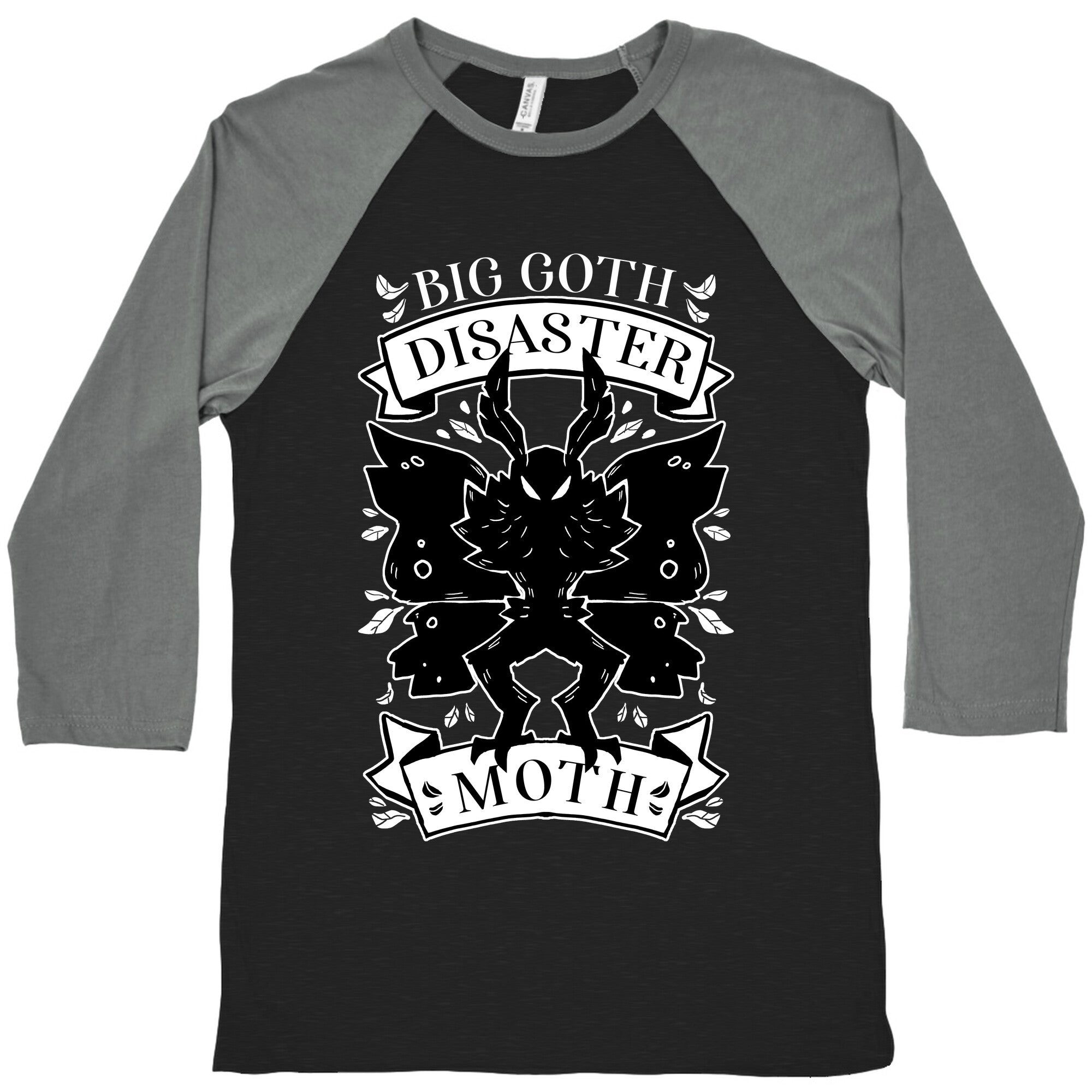 Big Goth Disaster Moth Baseball Tee