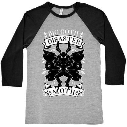 Big Goth Disaster Moth Baseball Tee